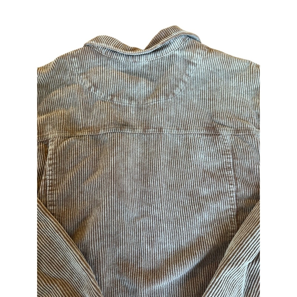 POL Corduroy Trucker Jacket Distressed Hem Button Up Long Sleeve Women L - Picture 6 of 6